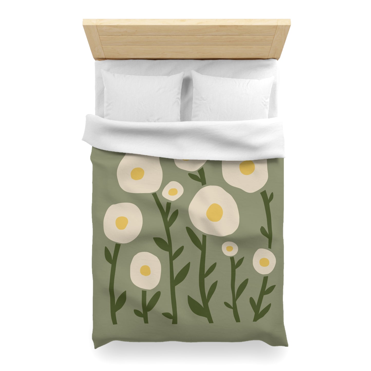 "Sunny Egg Bloom" Microfiber Duvet Cover | Cute & Minimalist Bedroom Vibes