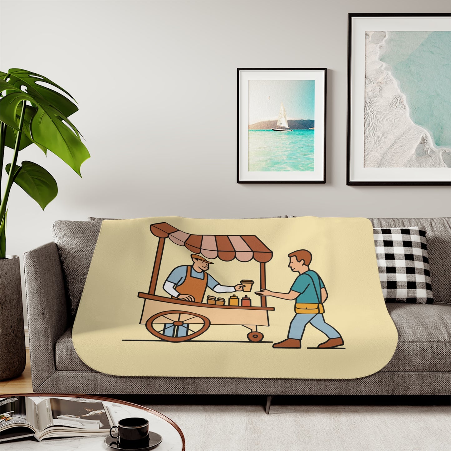 “Street Food Comfort” Sherpa Blanket | Cozy Bite of Urban Culture