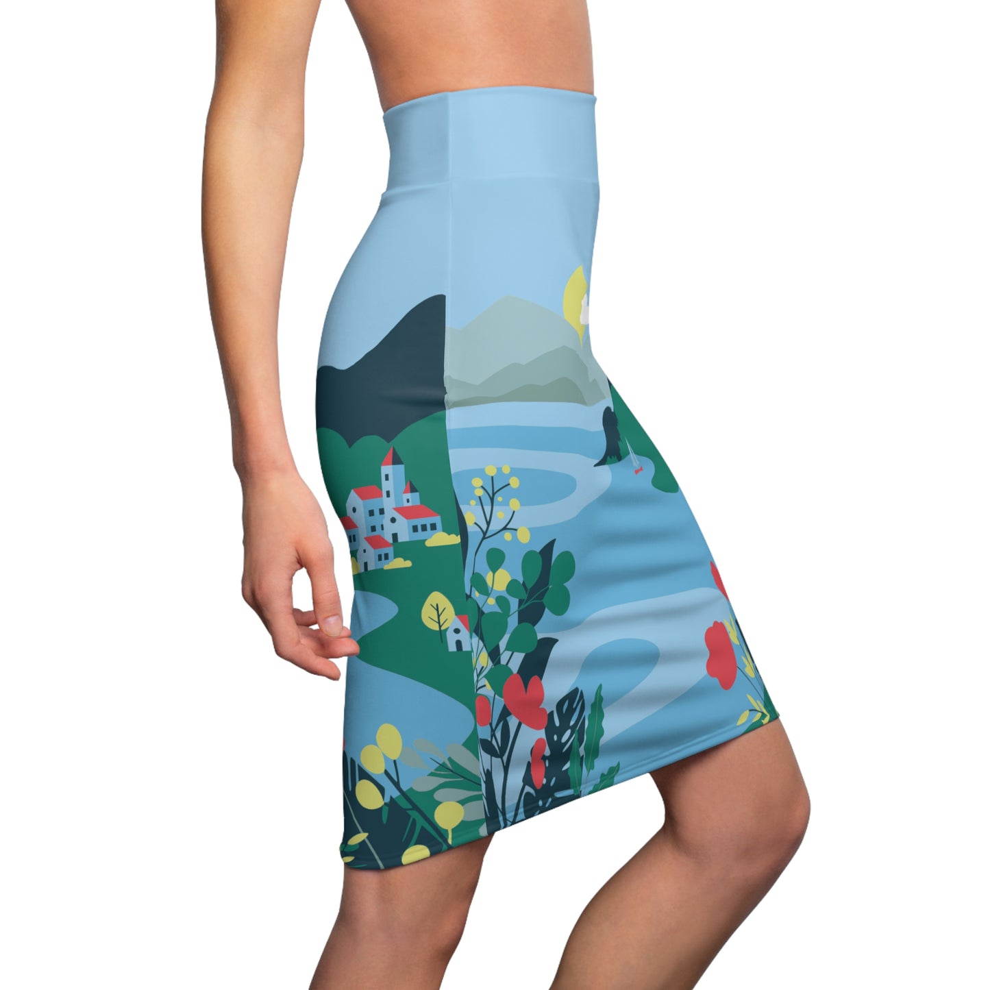 Village by the Mountain | Elegant Pencil Skirt