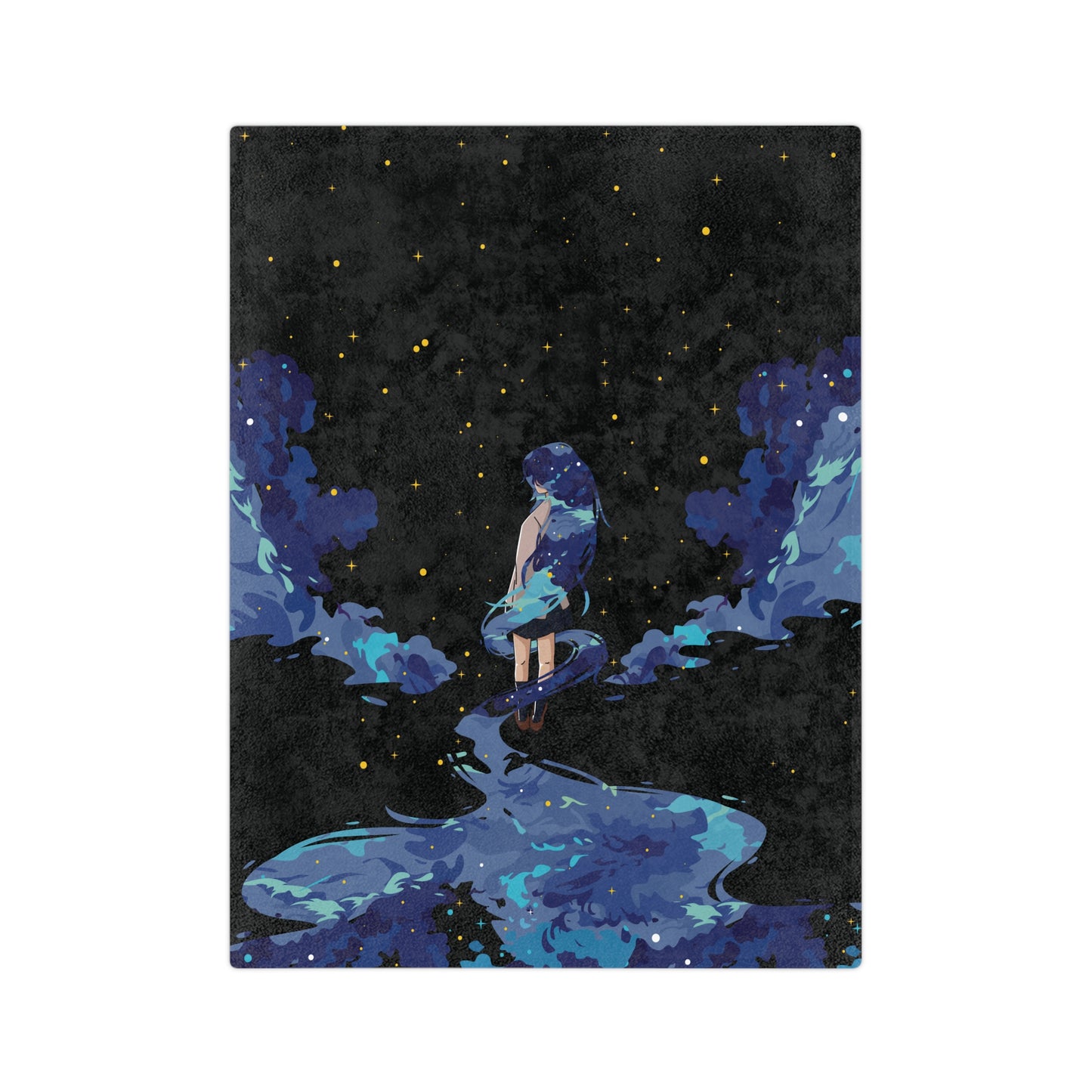 Premium Velveteen Microfiber Blanket | Girl Among the Stars