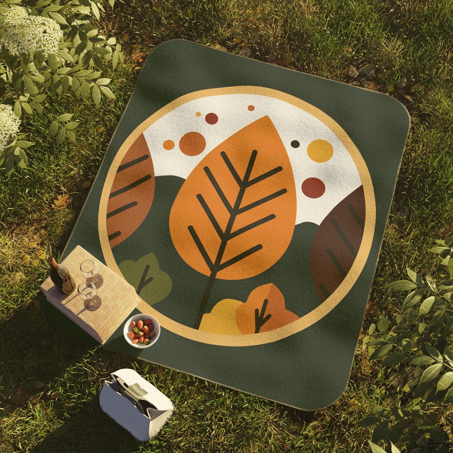 “Autumn Forest Elegance” Picnic Blanket | Serene Luxury in Nature
