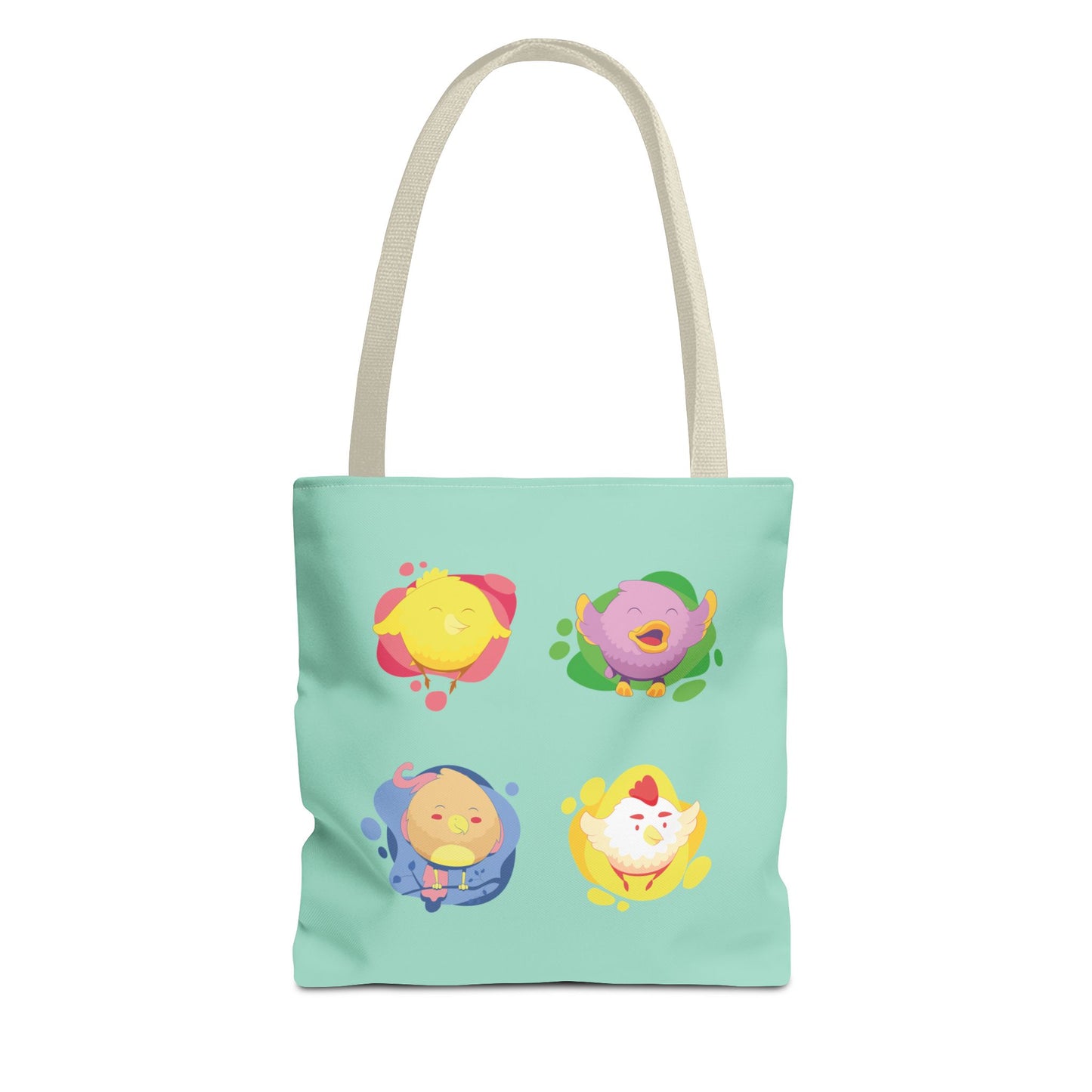 Happy Farm Friends | Cute Chicken & Parrot Tote Bag