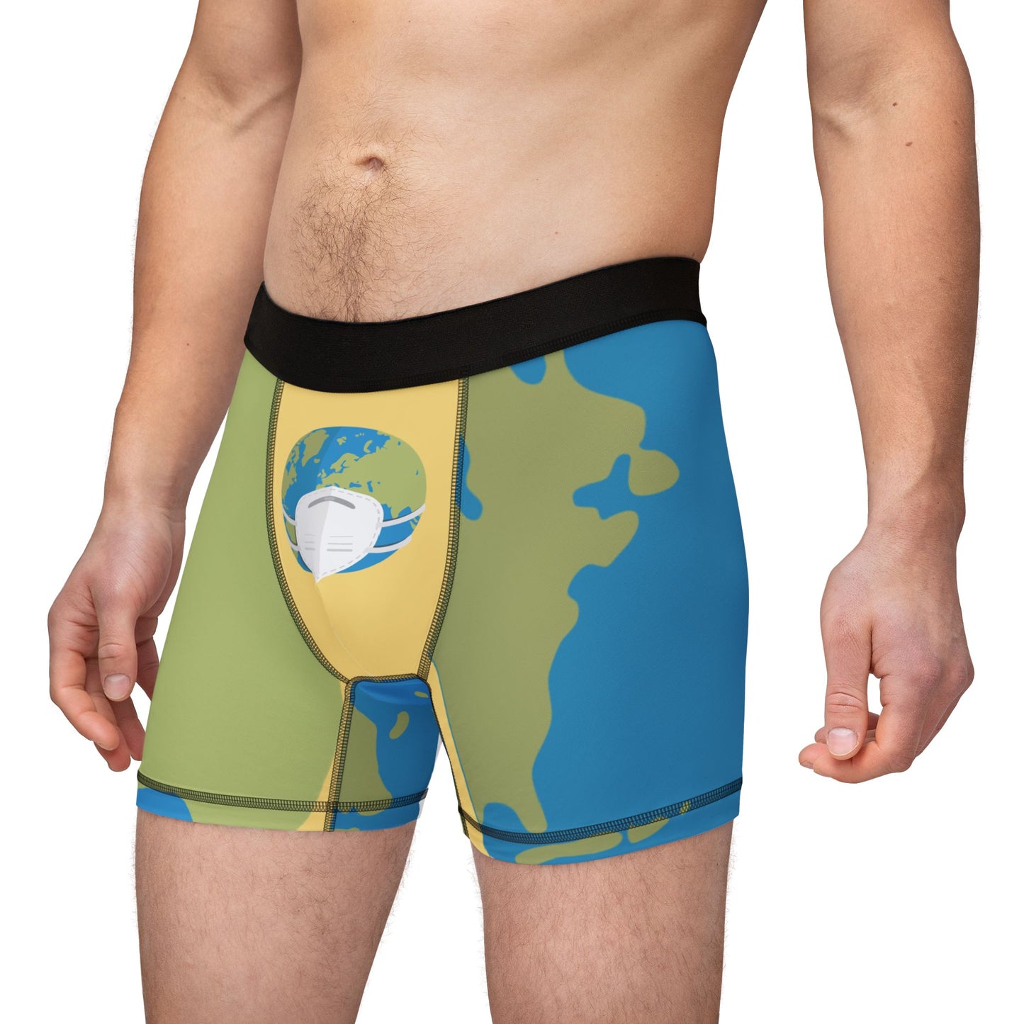 Global Virus Vibes | Men’s All-Over Print Boxers | Fun Chaos From A Tiny World
