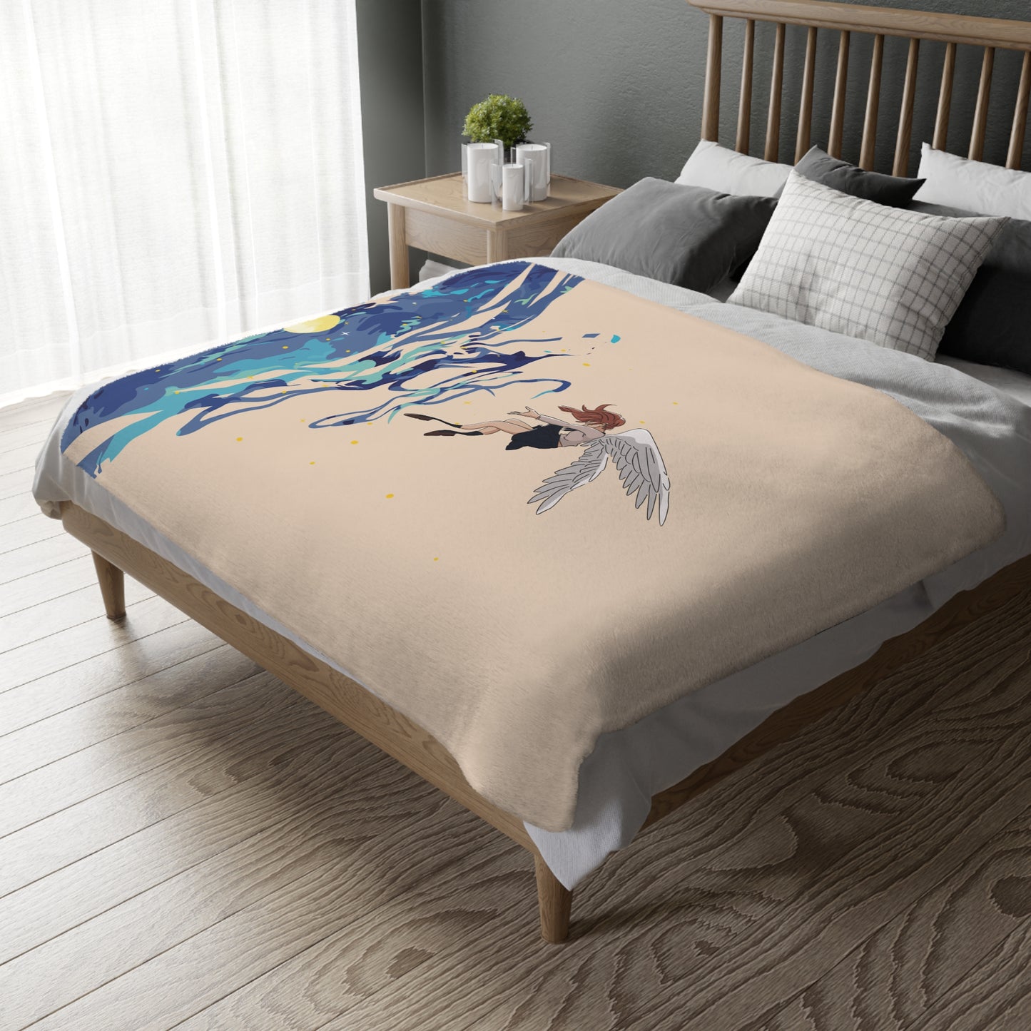 “Falling Angel from the Moon” Blanket | Wrap Yourself in Cosmic Dreams