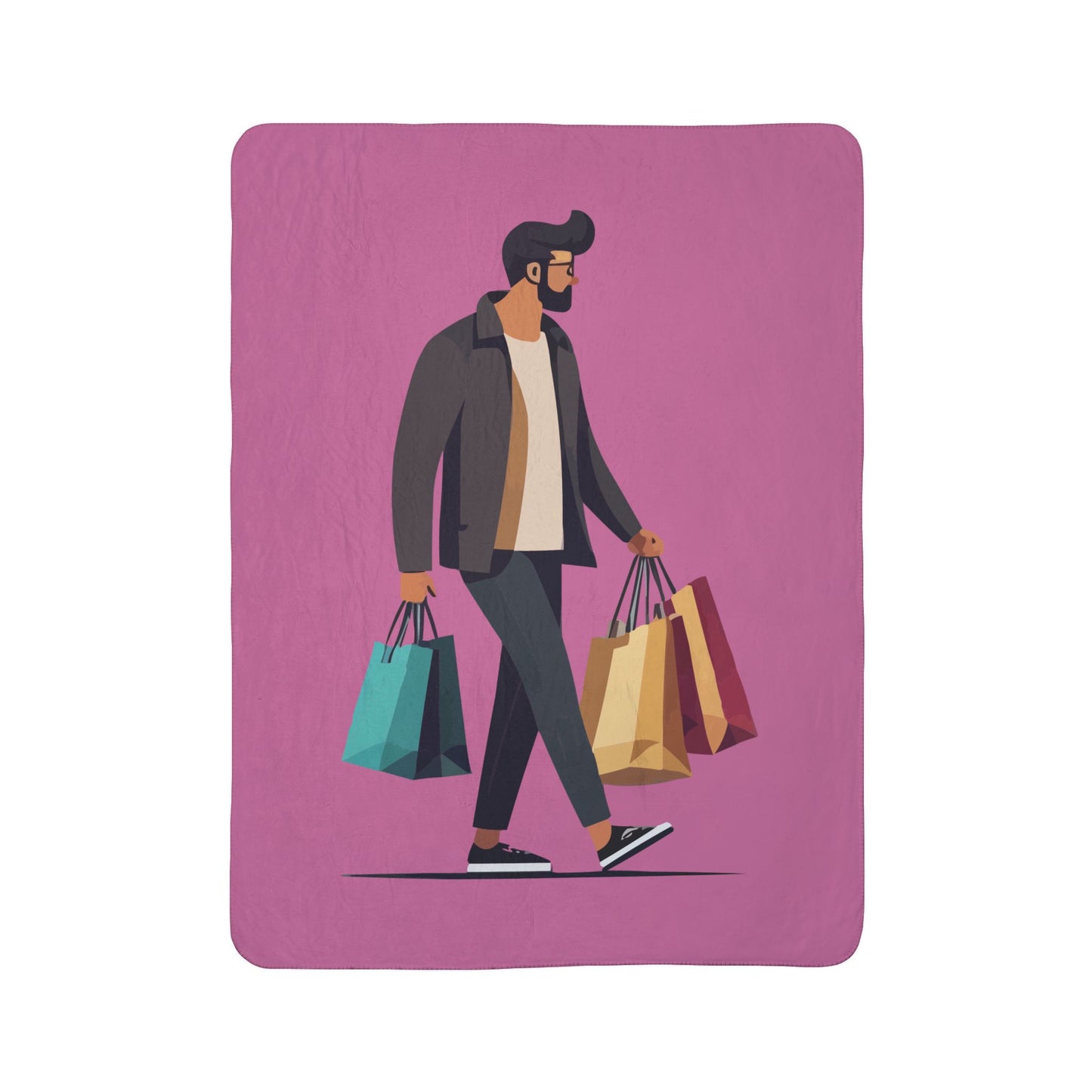 “Shopping Mood” Sherpa Blanket | Fun, Warm, and Stylish