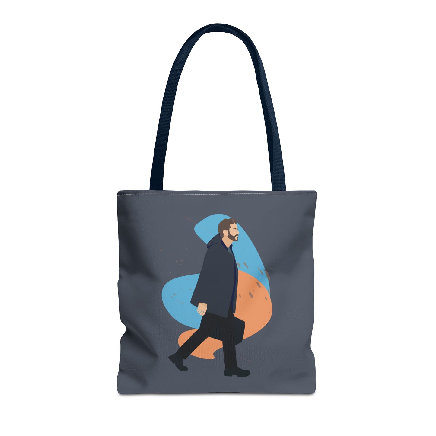 Workday Vibes | Artistic Tote Bag Featuring a Working Man