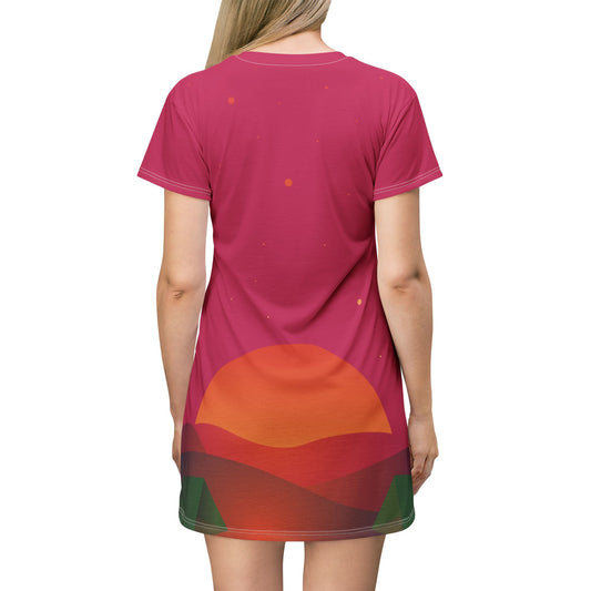 Moon Camping Dream | Fun T-Shirt Dress For Creative Souls