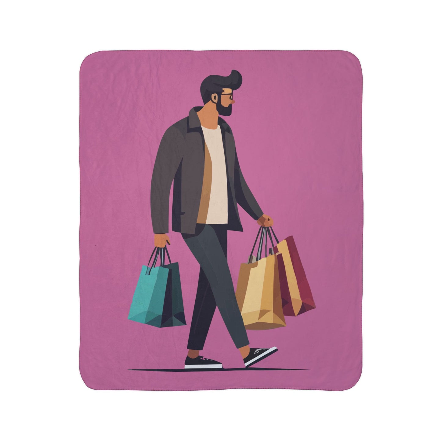 “Shopping Mood” Sherpa Blanket | Fun, Warm, and Stylish