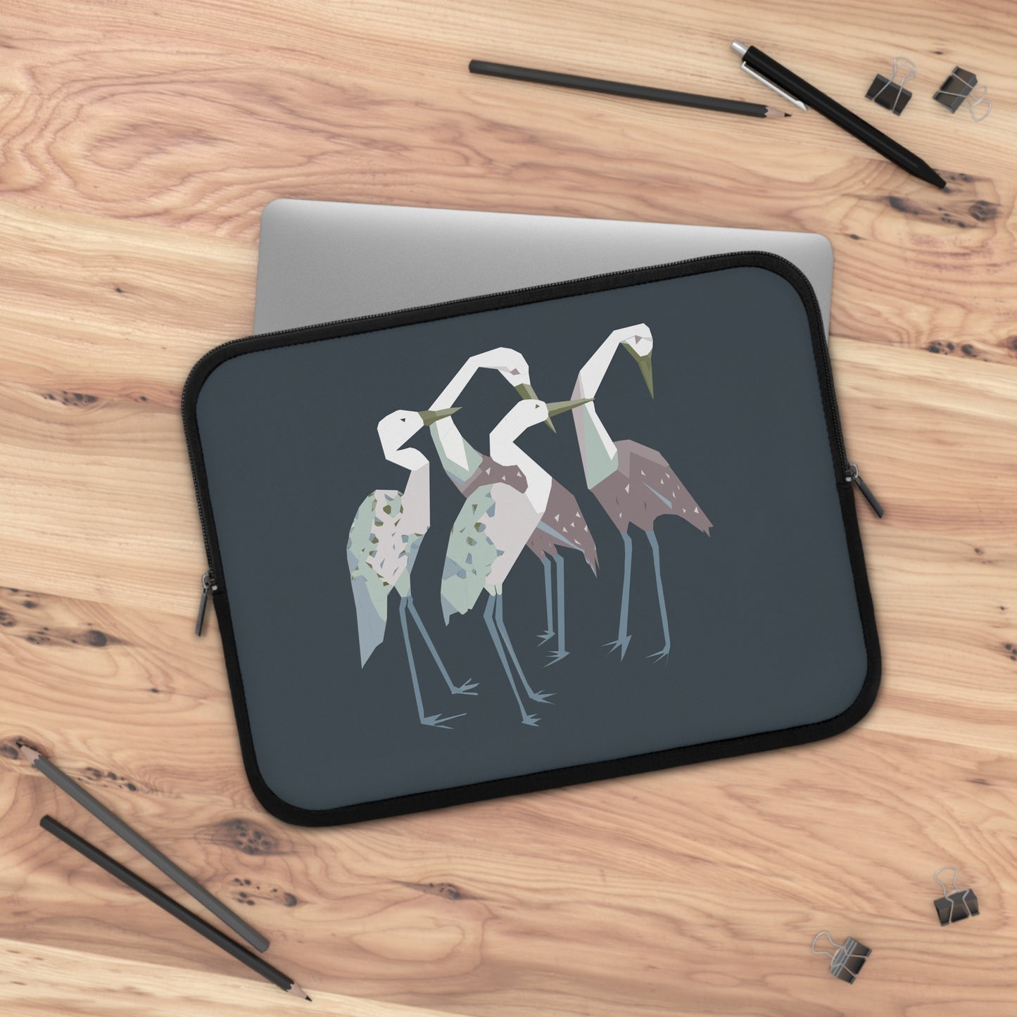 Heron Hand-Drawn Art Laptop Sleeve | Artistic & Free-Spirited Protective Case