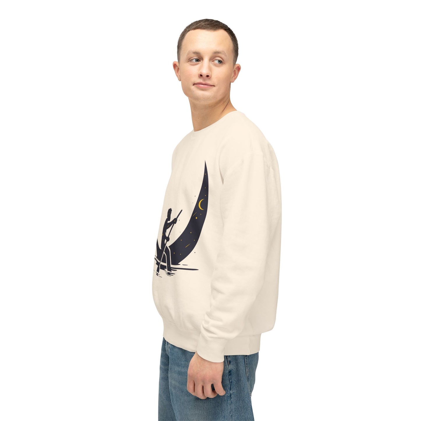 Unisex Lightweight Crewneck Sweatshirt | Rowing on the Moon