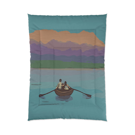 Love on the Lake | Romantic Rowing Duo | Dreamy Comforter for Peaceful Nights