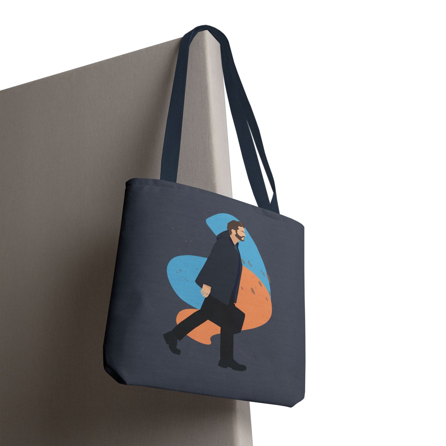 Workday Vibes | Artistic Tote Bag Featuring a Working Man