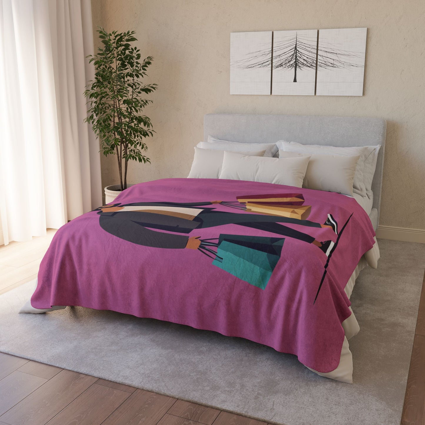 “Shopping Mood” Sherpa Blanket | Fun, Warm, and Stylish