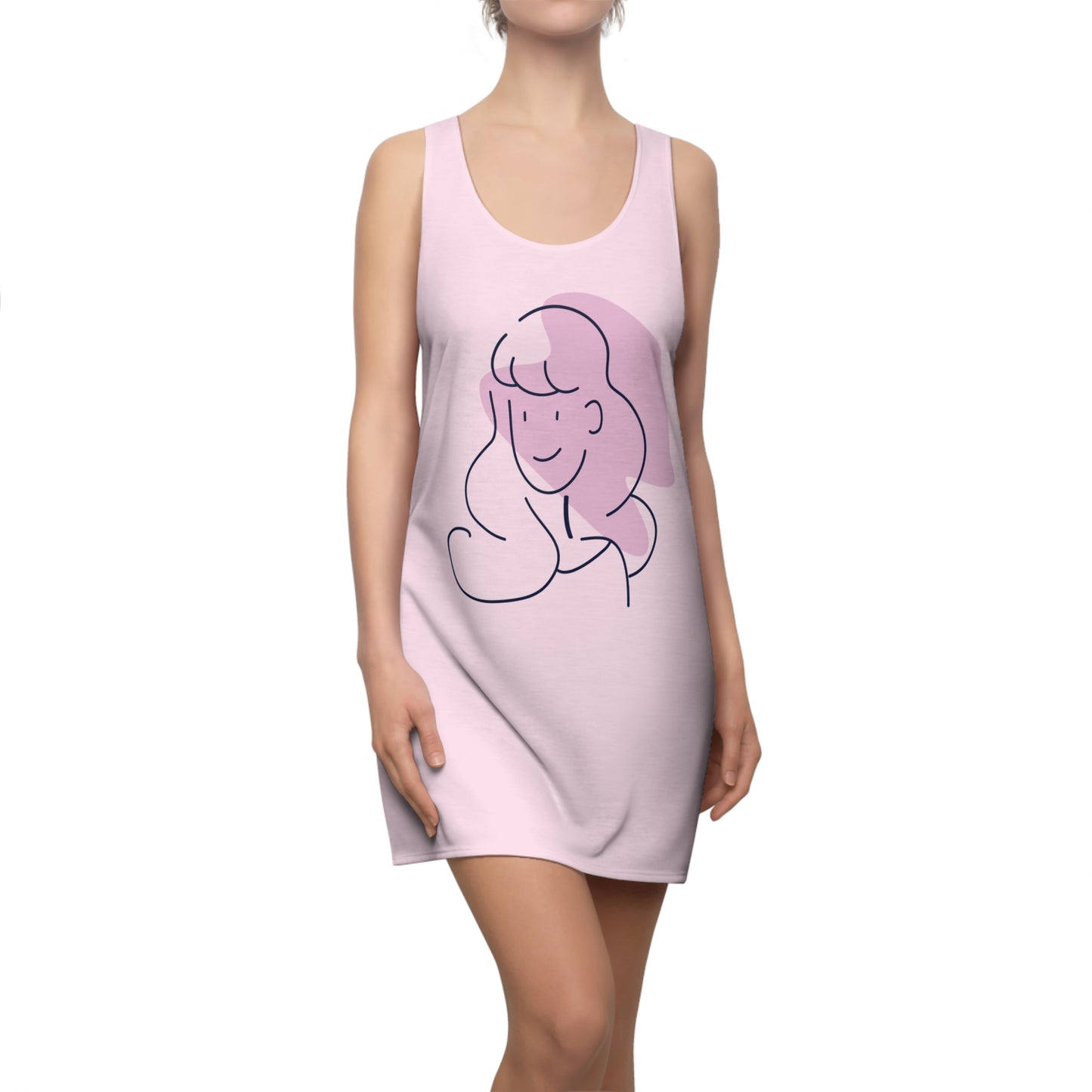 Racerback Dress | Artistic Hand-Drawn Girl Design