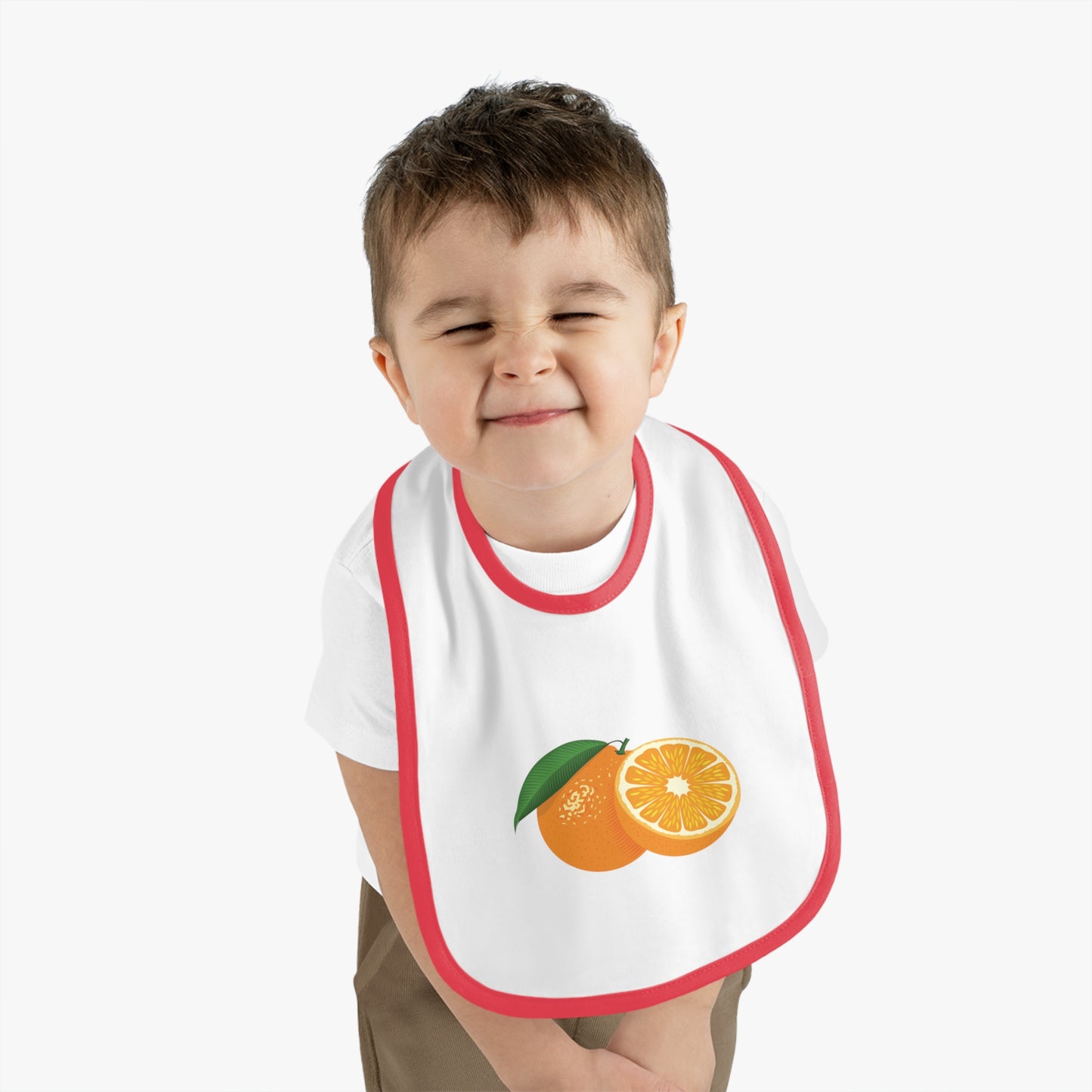 “Half Orange” Baby Bib | Freshness in Every Bite