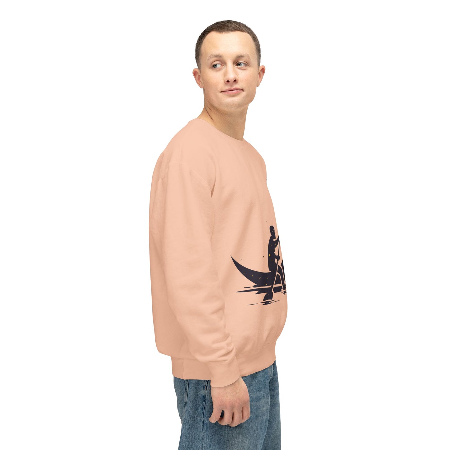 Unisex Lightweight Crewneck Sweatshirt | Rowing on the Moon