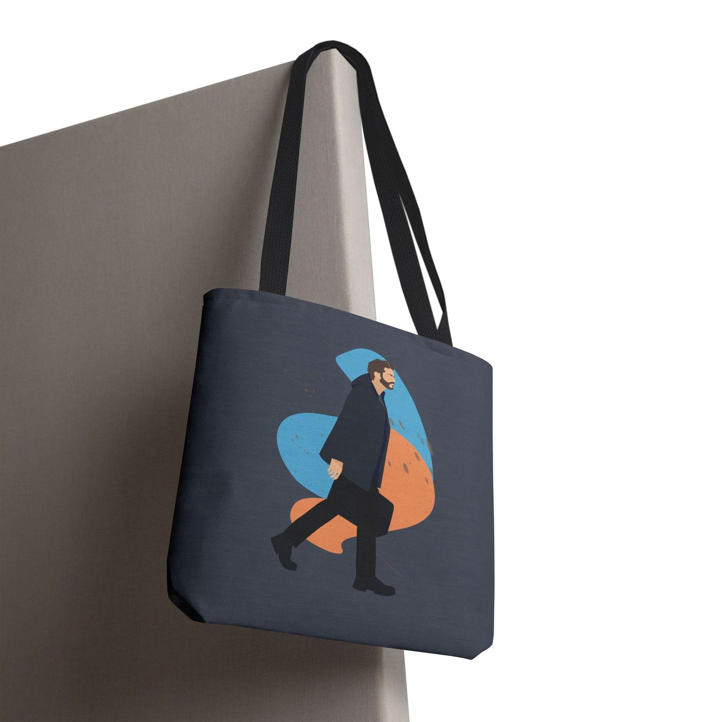 Workday Vibes | Artistic Tote Bag Featuring a Working Man