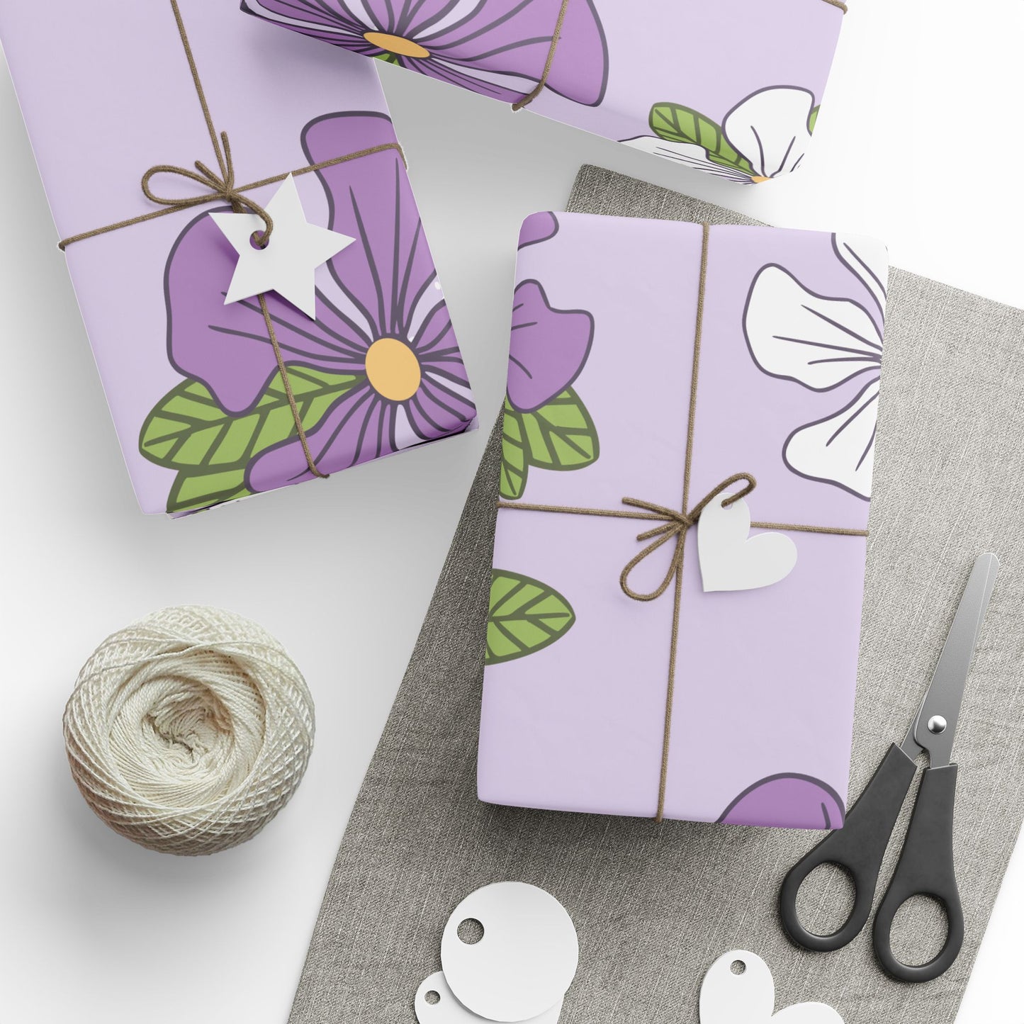 Purple Blossom Elegance | Premium Floral Wrapping Paper