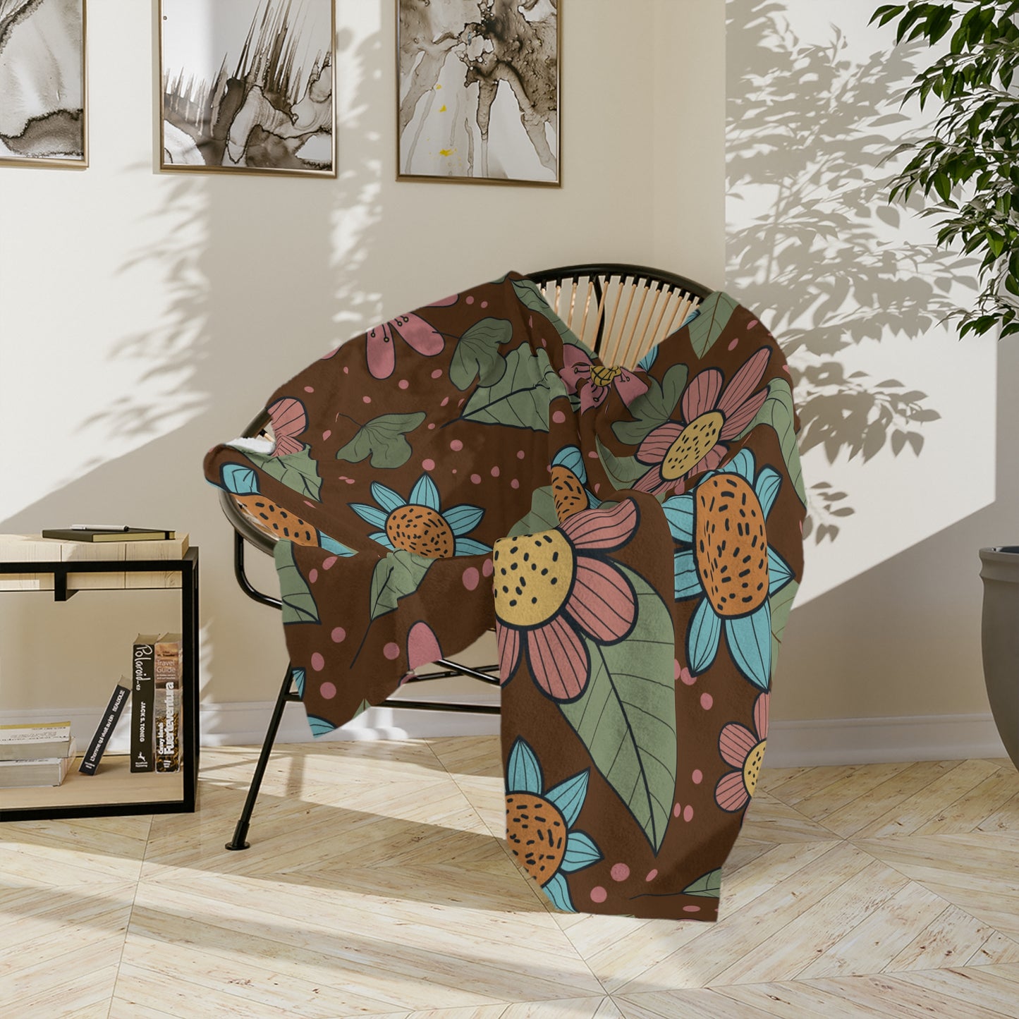 Vintage Fleabane Flower Blanket | Soft Elegance for Your Space