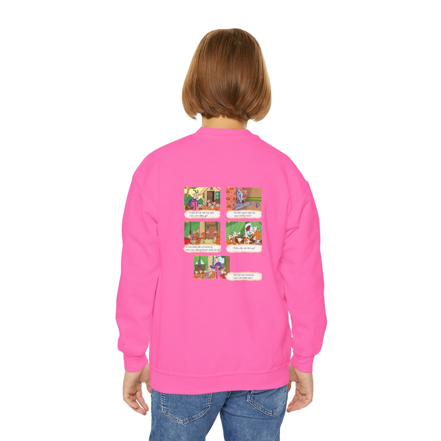 Premium Youth Crewneck Sweatshirt | The Story of the Kind Girl and Grateful Bear