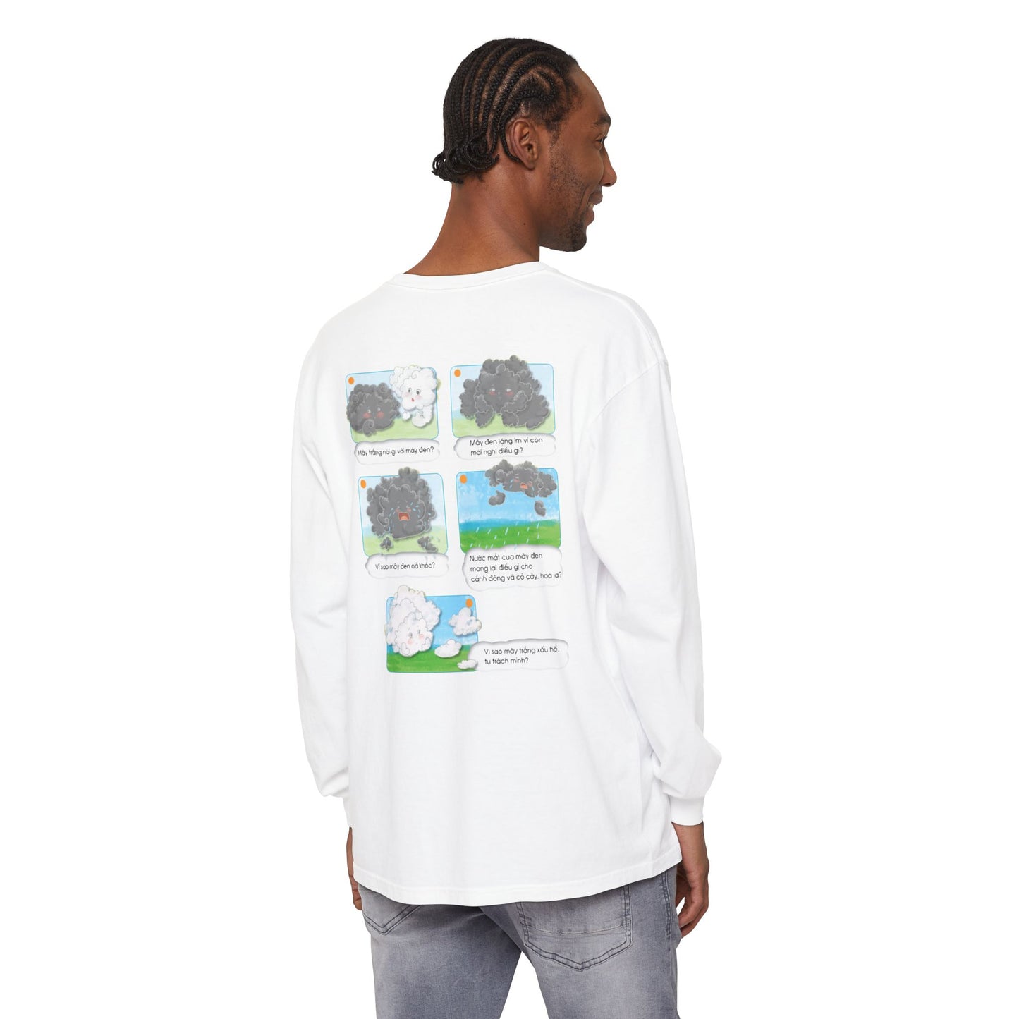 Premium Unisex Garment-Dyed Long Sleeve Tee | A Story of Kind Neighbors