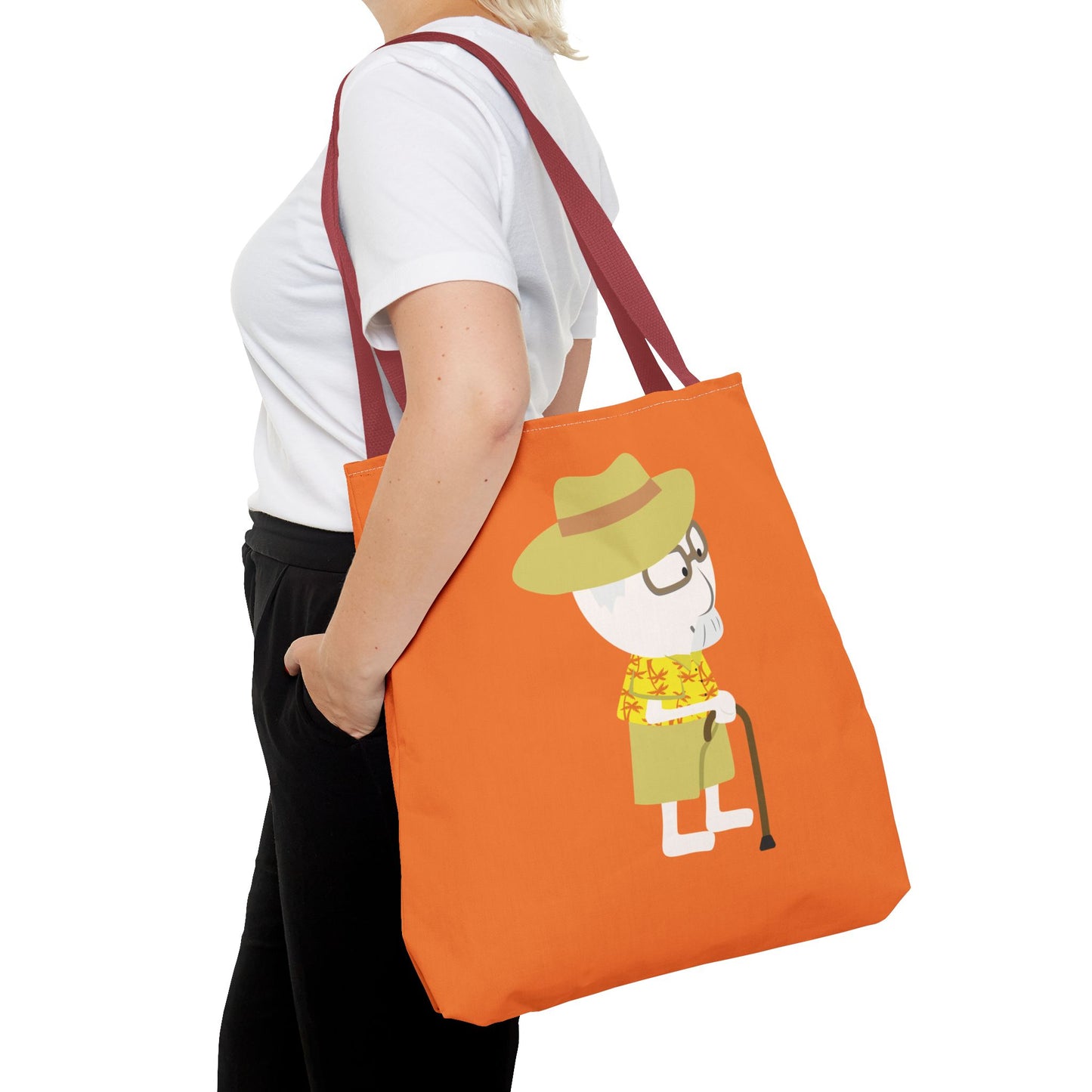 Minimalist Tote Bag | Grandpa with Cane | Artful & Whimsical