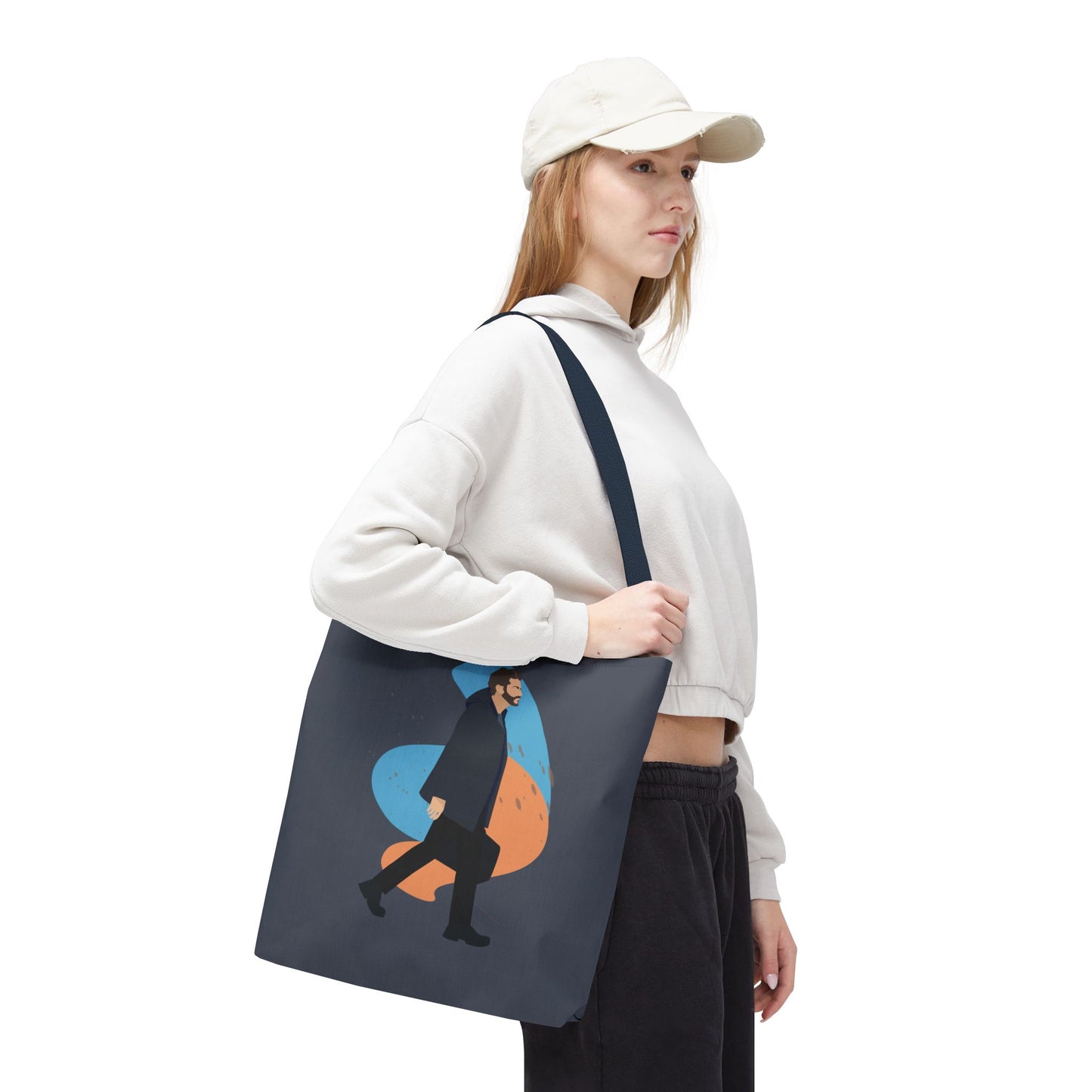 Workday Vibes | Artistic Tote Bag Featuring a Working Man