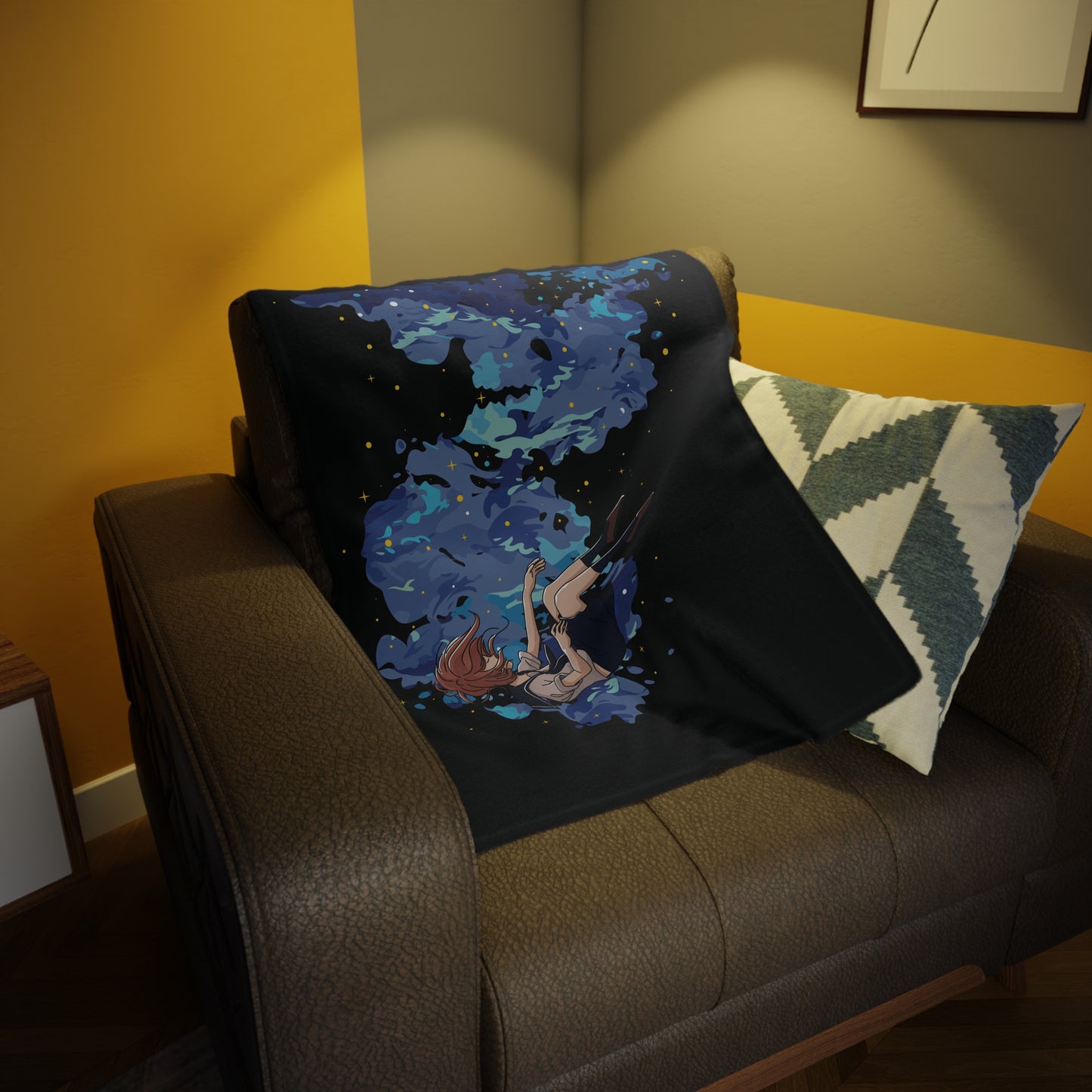 Art Plush Fleece Blanket | The Girl and the Waterfall Moment