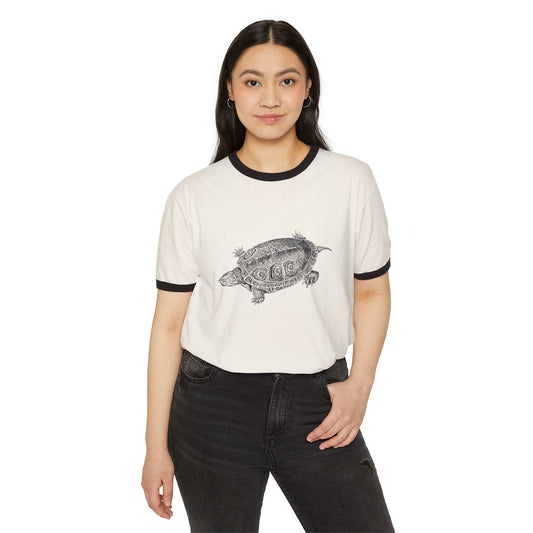 Ringer T-Shirt | Ocean Vibes | Say Hello to the Sea Turtle