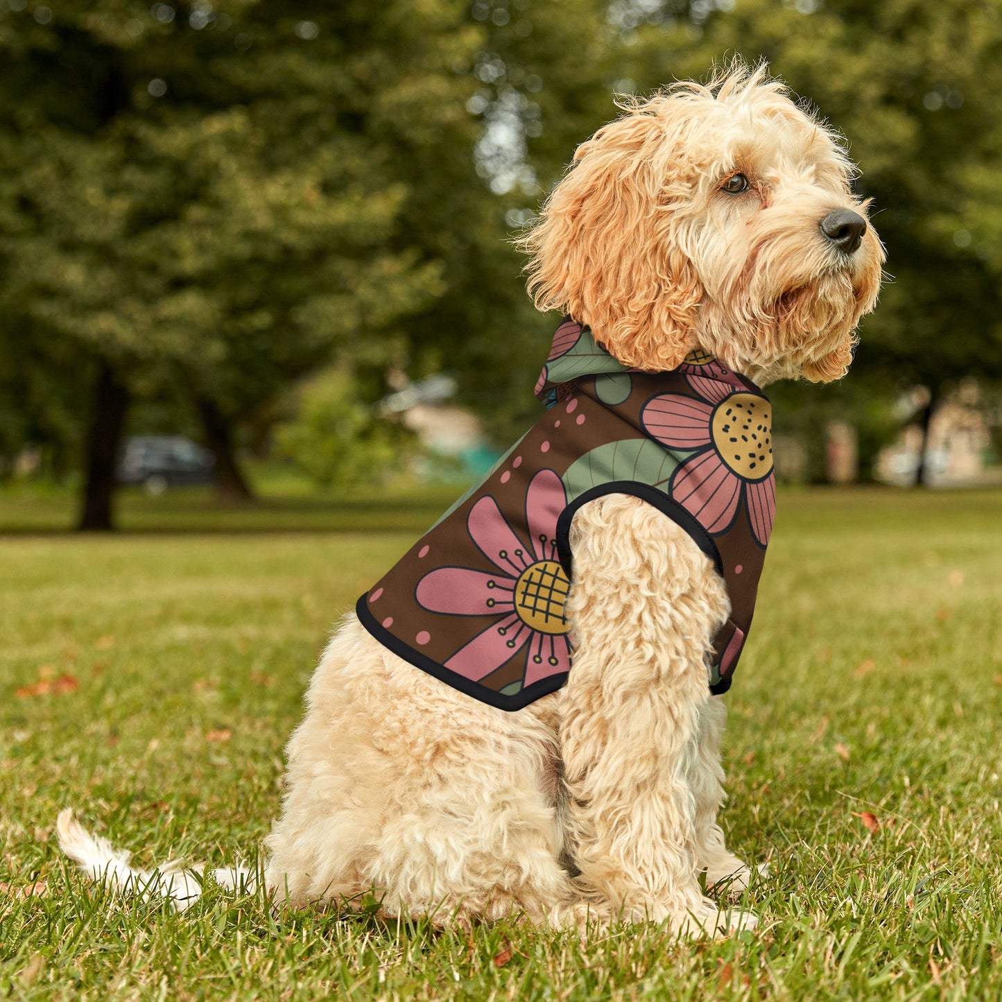 “Seamless Floral Elegance” Pet Hoodie | Classic Charm, Modern Fit