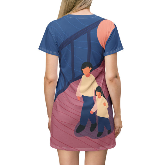 Dreamy Ocean Bridge | The Freedom-Inspired T-Shirt Dress for Beach Lovers