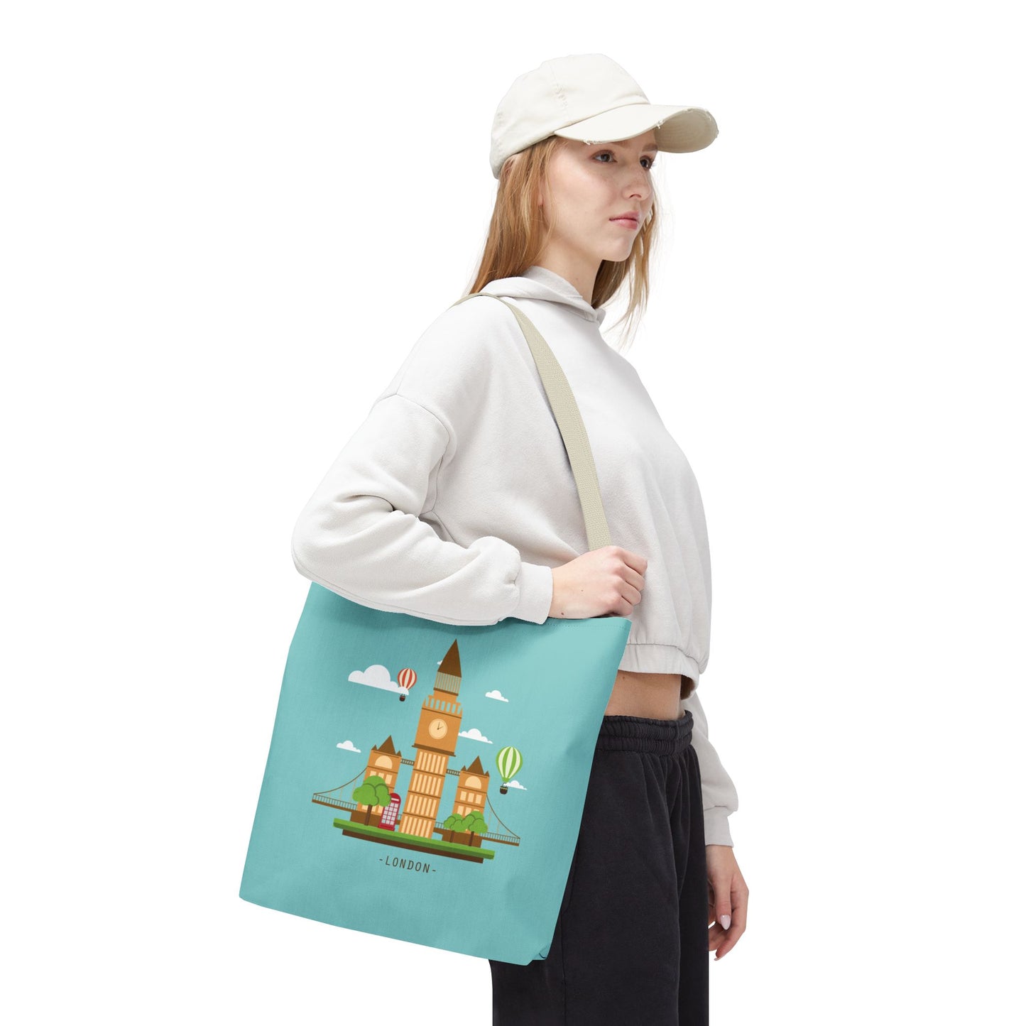 Timeless London Vibes | Artistic Tote Bag Inspired by British Landscape & Classic Clock