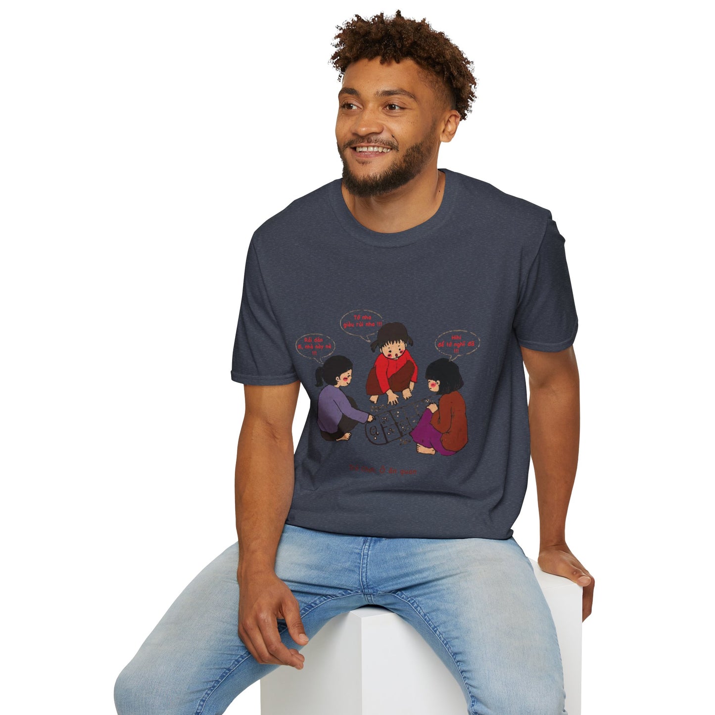 Unisex Softstyle Tee | "O An Quan" | Vietnamese Childhood Board Game Tee