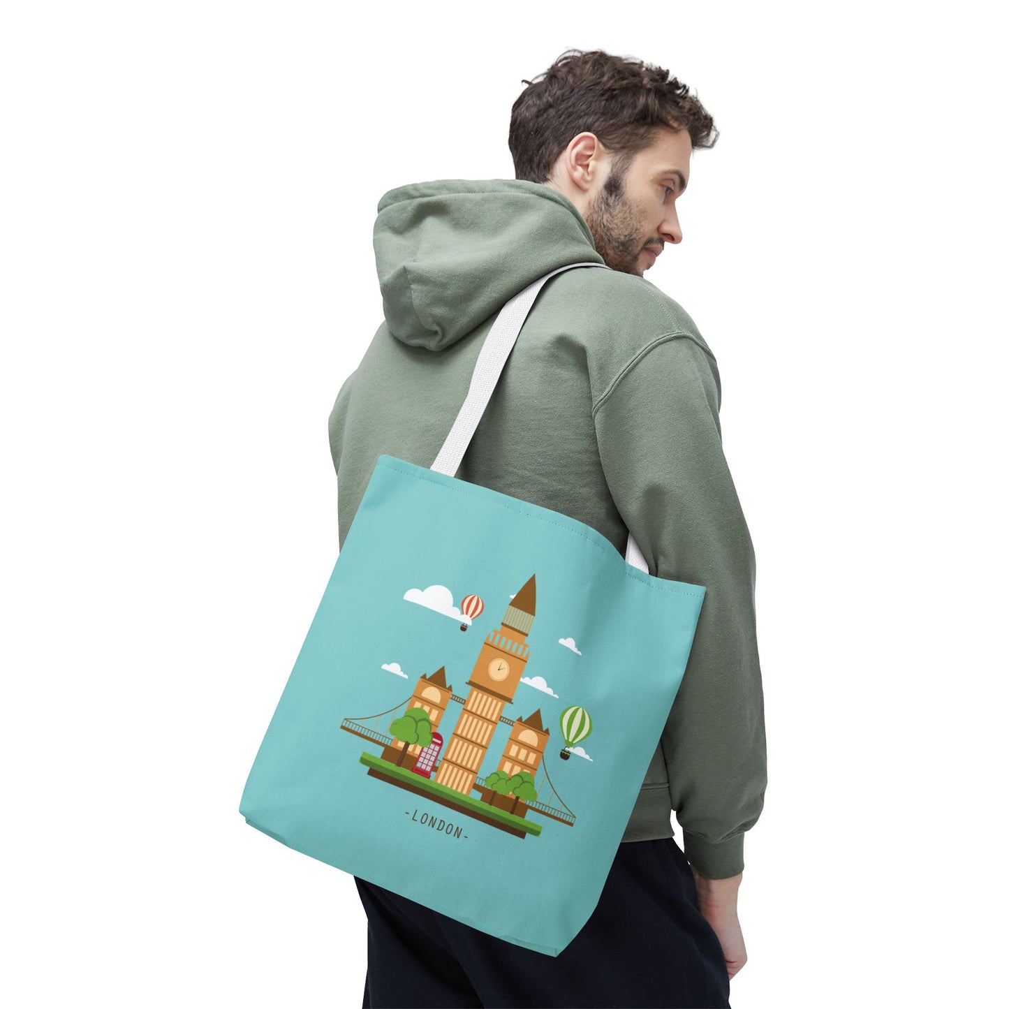 Timeless London Vibes | Artistic Tote Bag Inspired by British Landscape & Classic Clock
