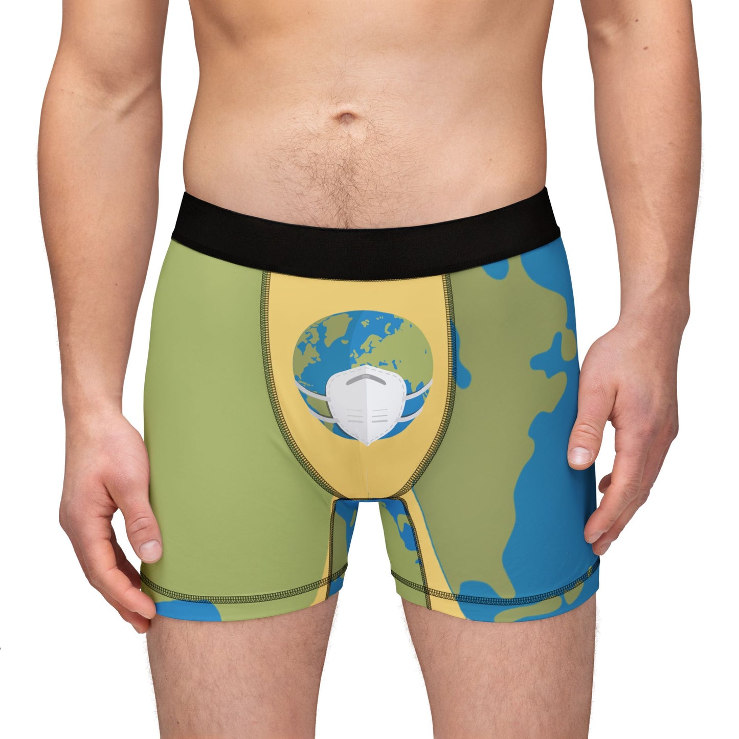 Global Virus Vibes | Men’s All-Over Print Boxers | Fun Chaos From A Tiny World