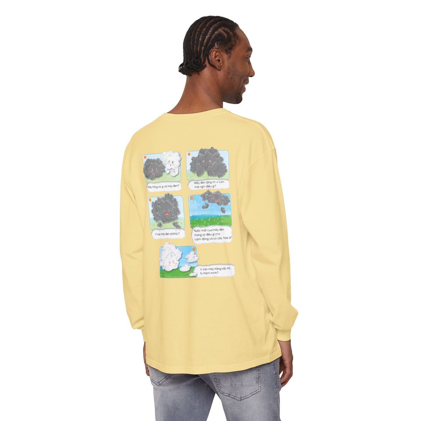 Premium Unisex Garment-Dyed Long Sleeve Tee | A Story of Kind Neighbors