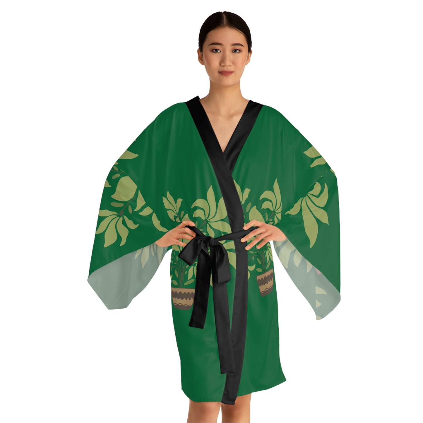 Unisex Long-Sleeve Kimono | Green Serenity