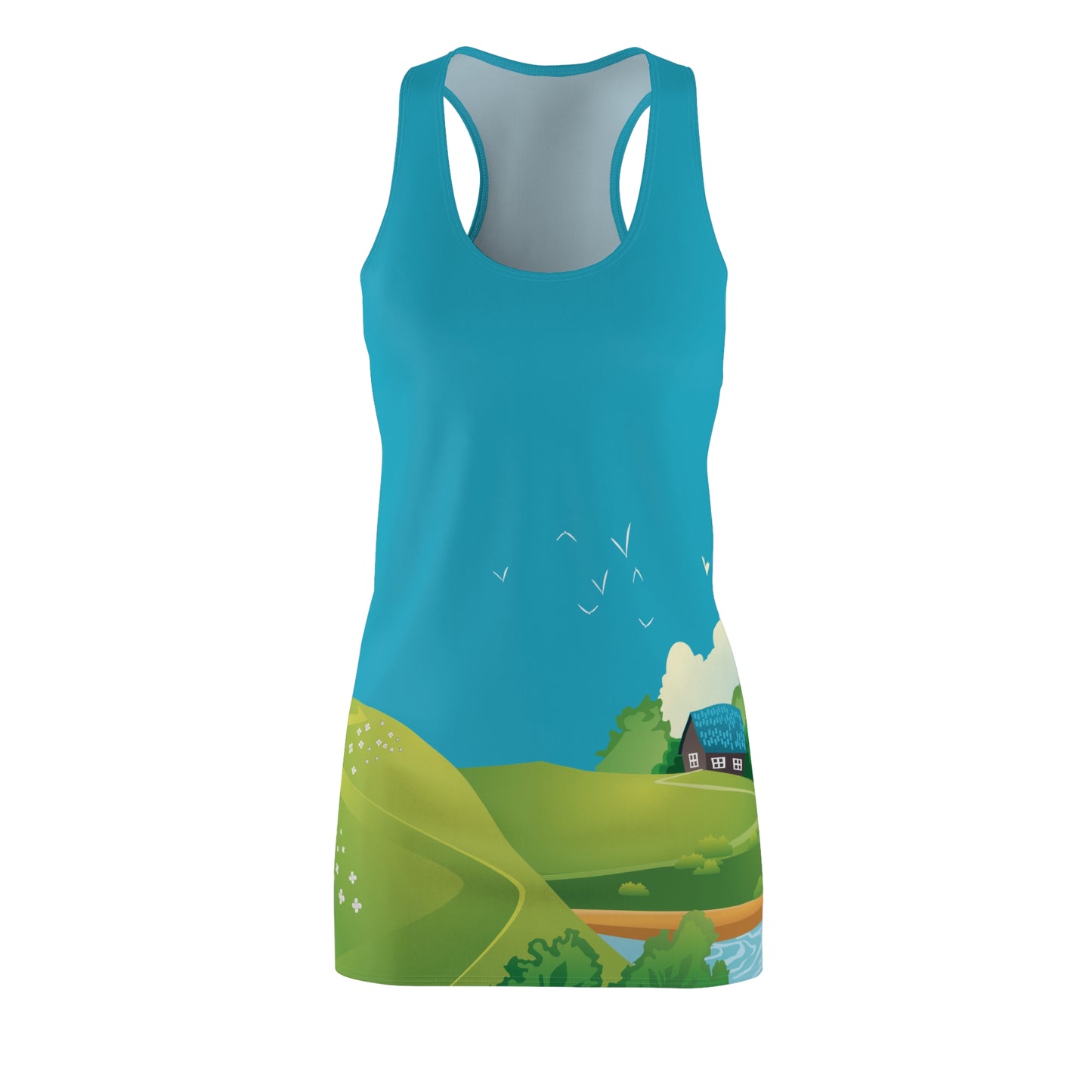 Racerback Dress | Tranquil Green Scenery by the Lake | Fun & Inspiring Fashion