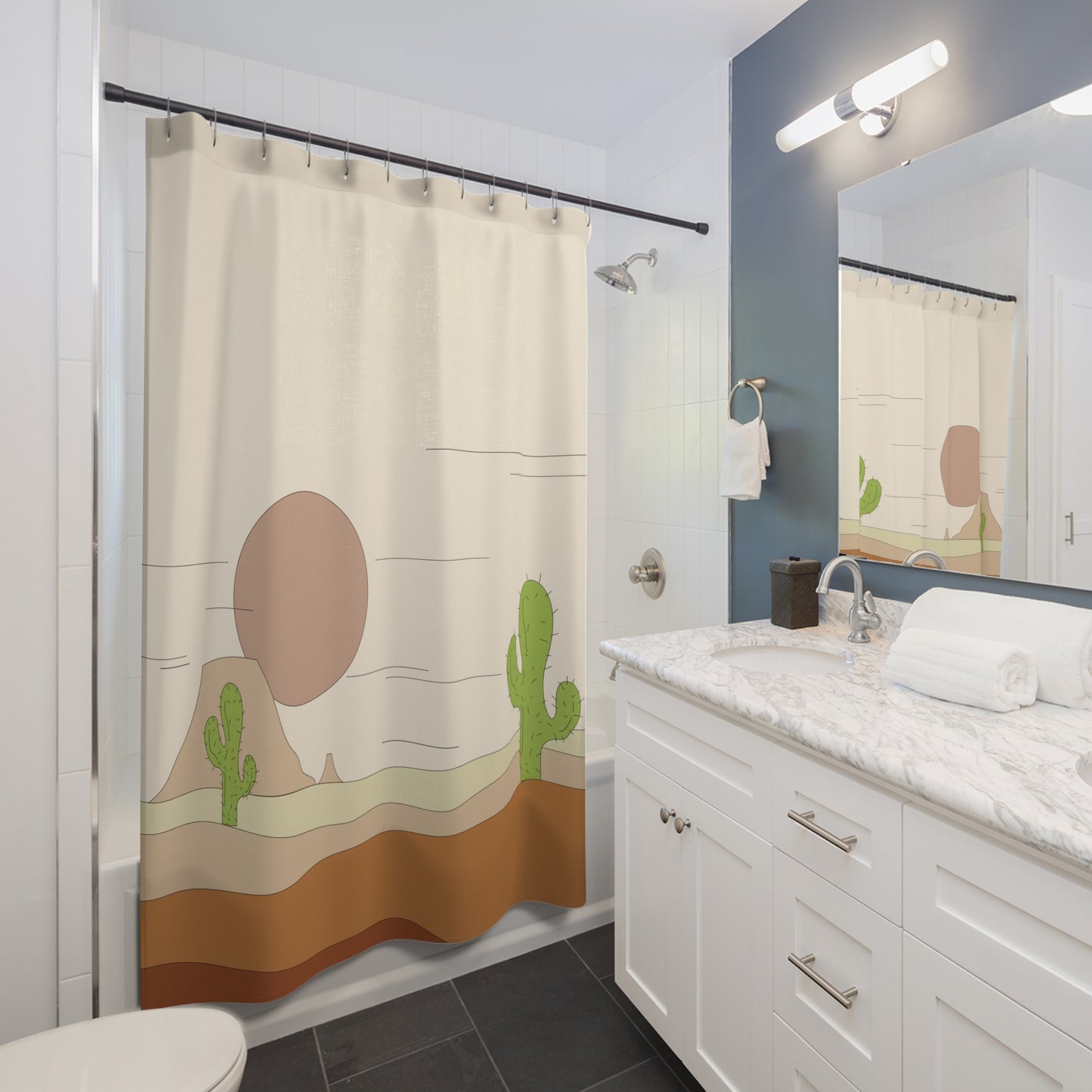Desert Soul | Cactus & Desert Shower Curtain For A Bold Bathroom Look