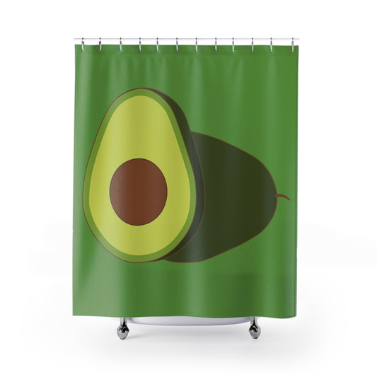 Halved Avocado Shower Curtain | Elegant, Luxurious, and Playfully Minimalist