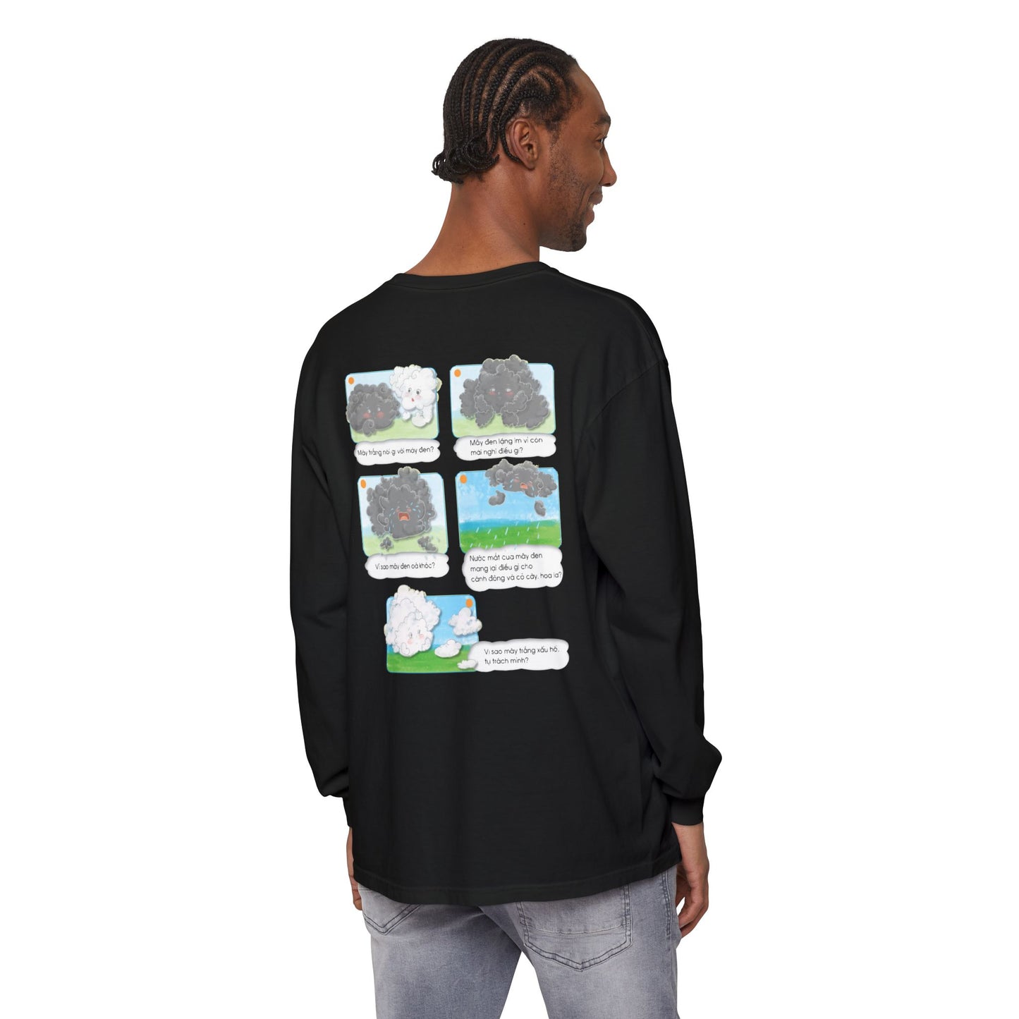 Premium Unisex Garment-Dyed Long Sleeve Tee | A Story of Kind Neighbors