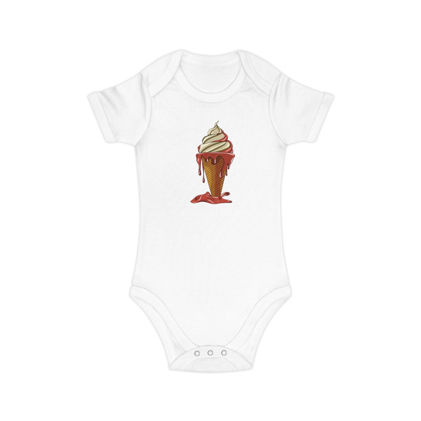 Combed Cotton Baby Bodysuit | Melting Sweet Ice Cream