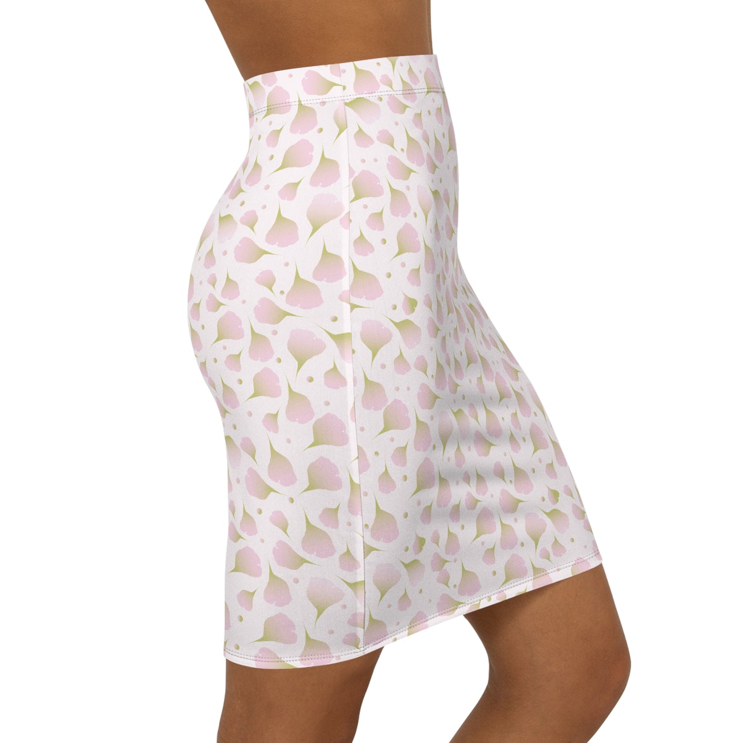 Mid‑Waist Pencil Skirt | Rose Petals | Elegant & Feminine
