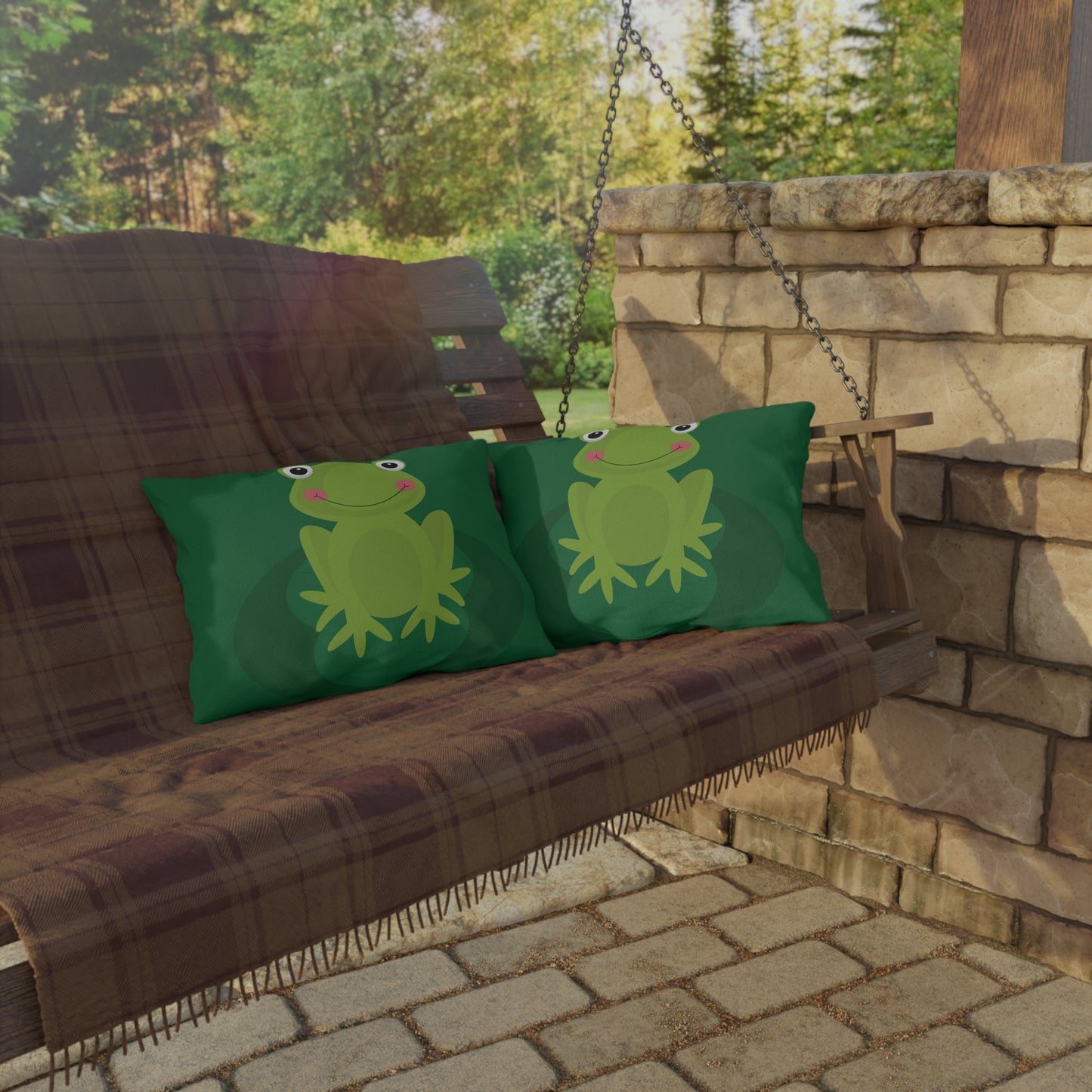 Green Frog Outdoor Pillow | Playful, Cute & Full of Personality