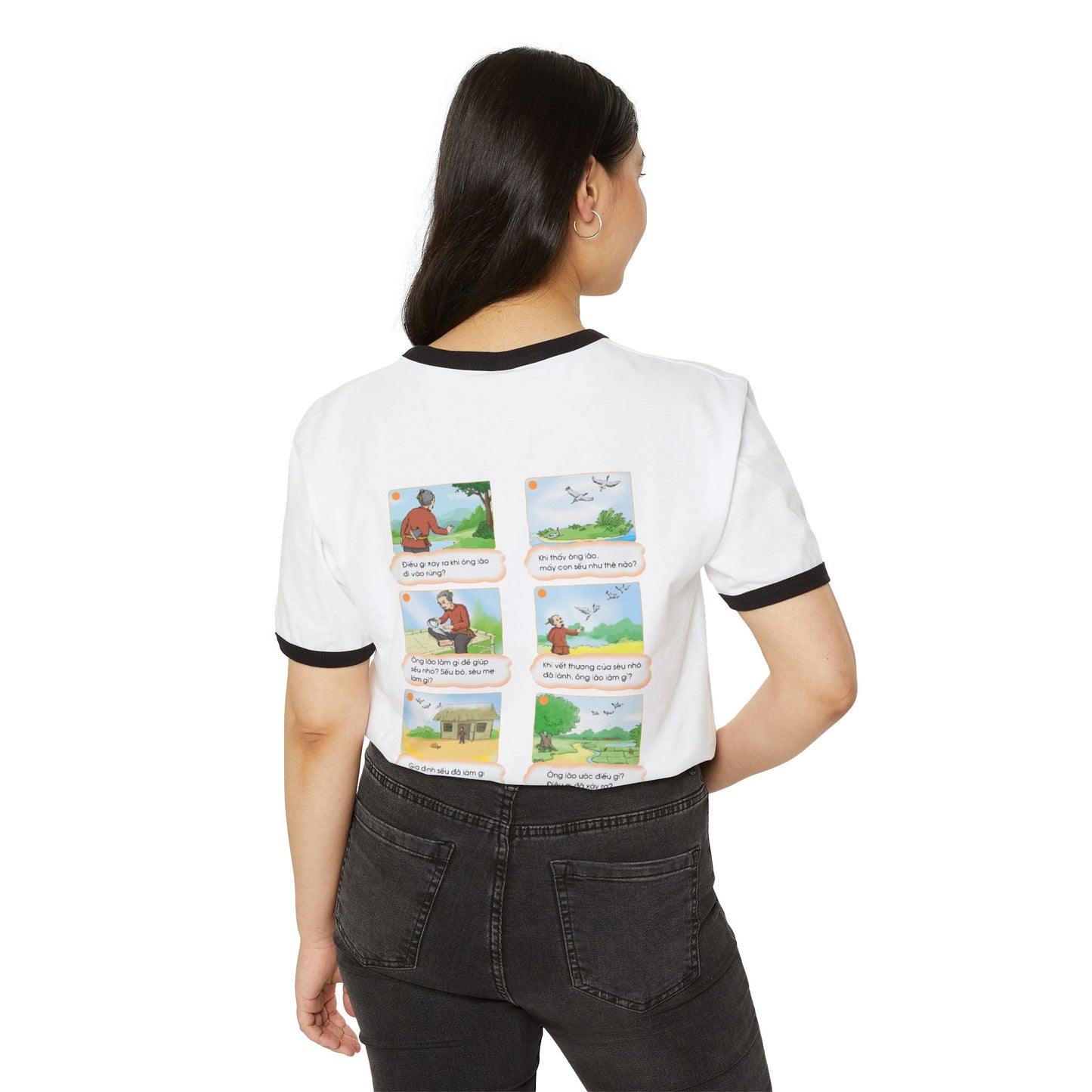 Premium Unisex Ringer T-Shirt | Lion and Mouse Friendship