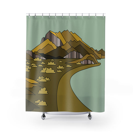 Wanderlust Escape View | Travel Landscape Inspired Shower Curtain