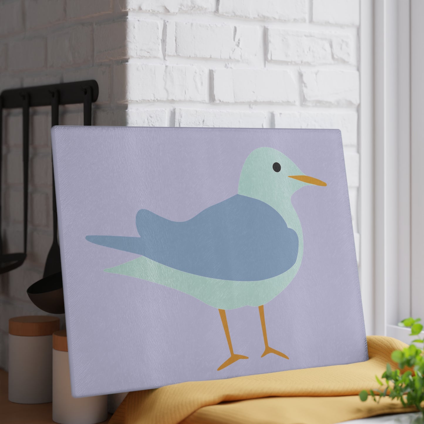 Glass Cutting Board | Moorhen Bird | Elegant & Hygienic