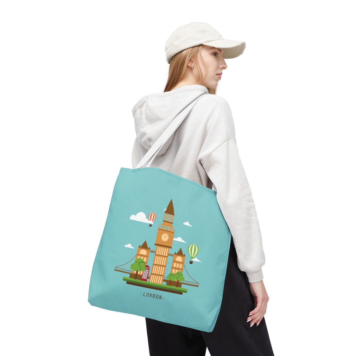 Timeless London Vibes | Artistic Tote Bag Inspired by British Landscape & Classic Clock