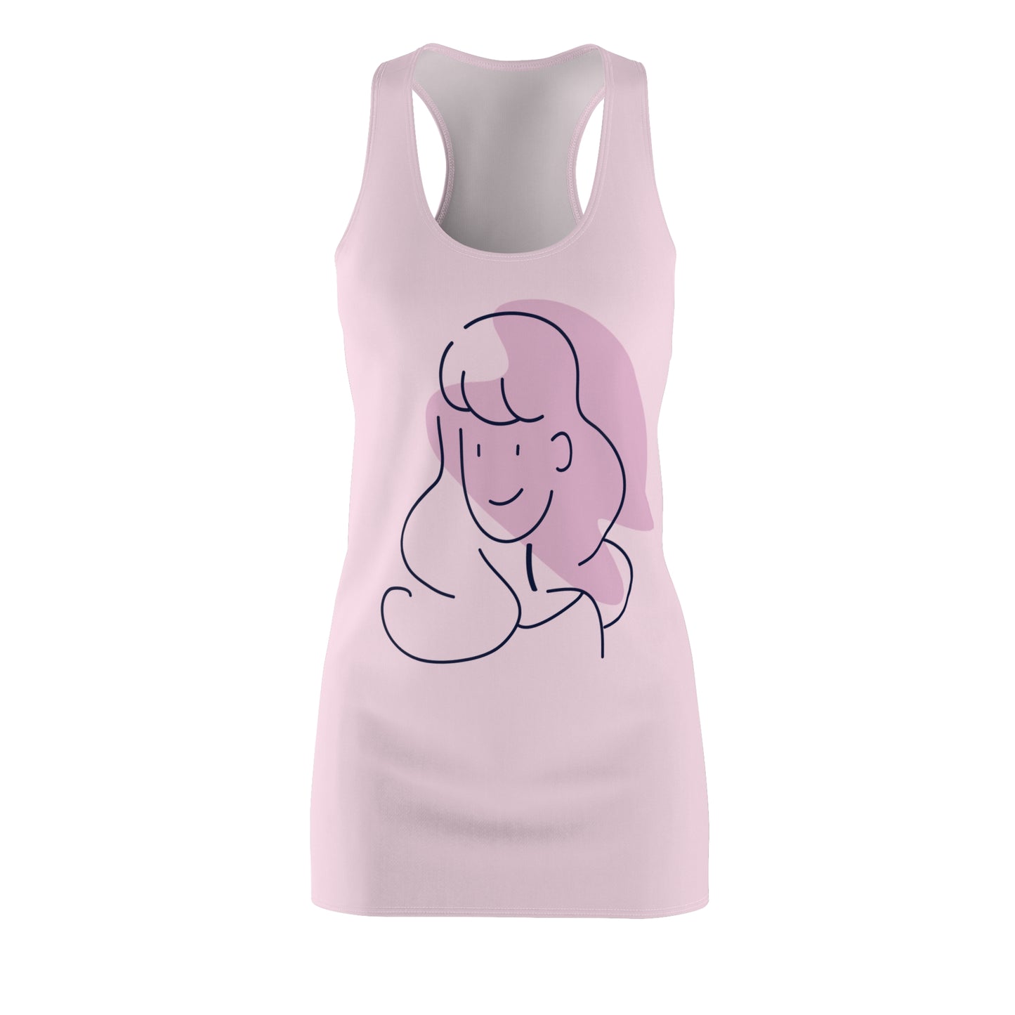 Racerback Dress | Artistic Hand-Drawn Girl Design