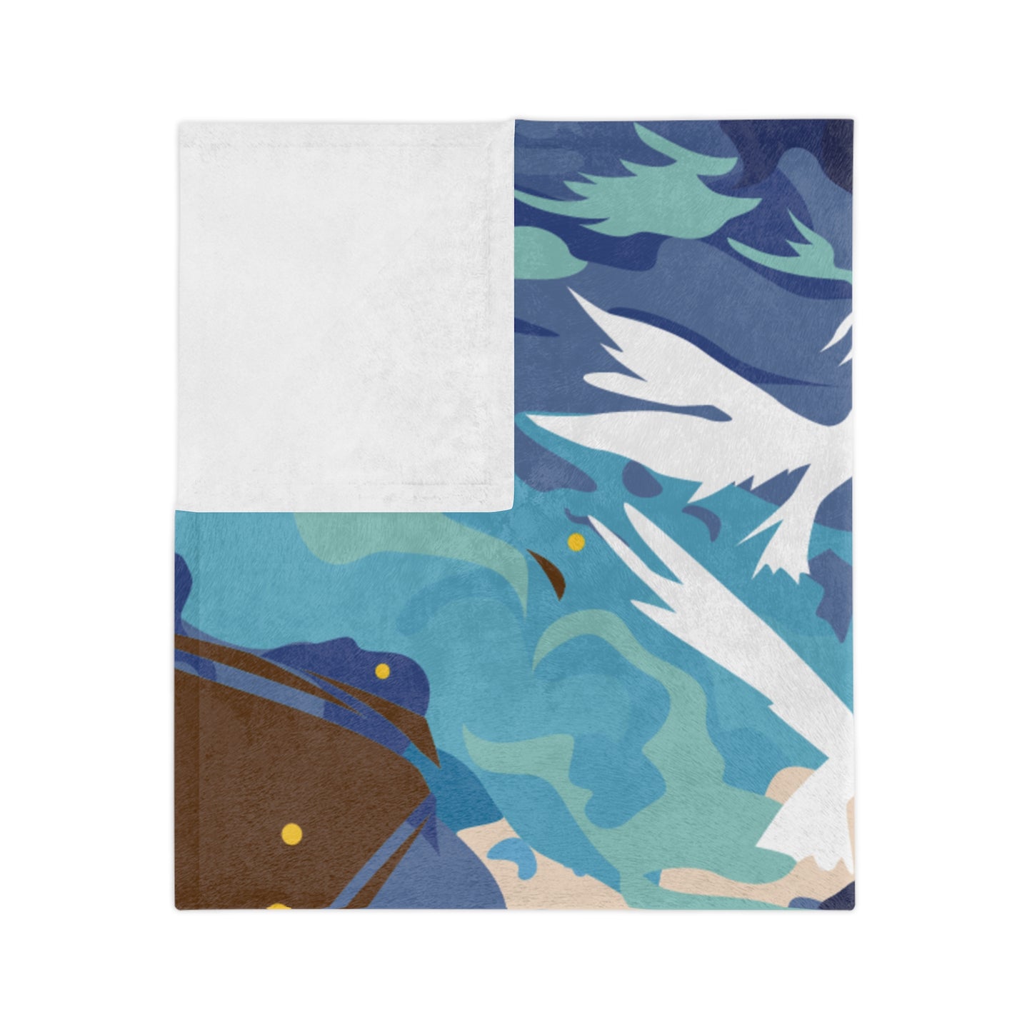Velveteen Microfiber Blanket | Green-Haired Girl and White Birds